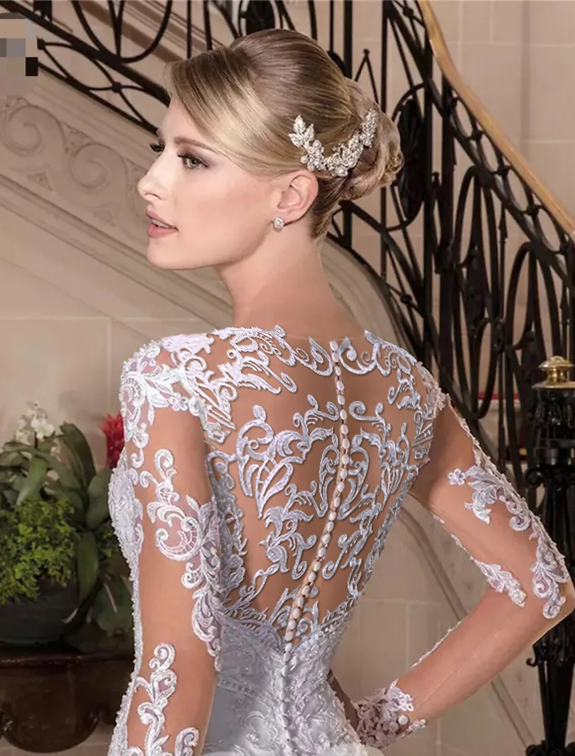 Engagement Formal Fall Wedding Dresses Mermaid / Trumpet Sweetheart Long Sleeve Court Train Lace Bridal Gowns With Beading