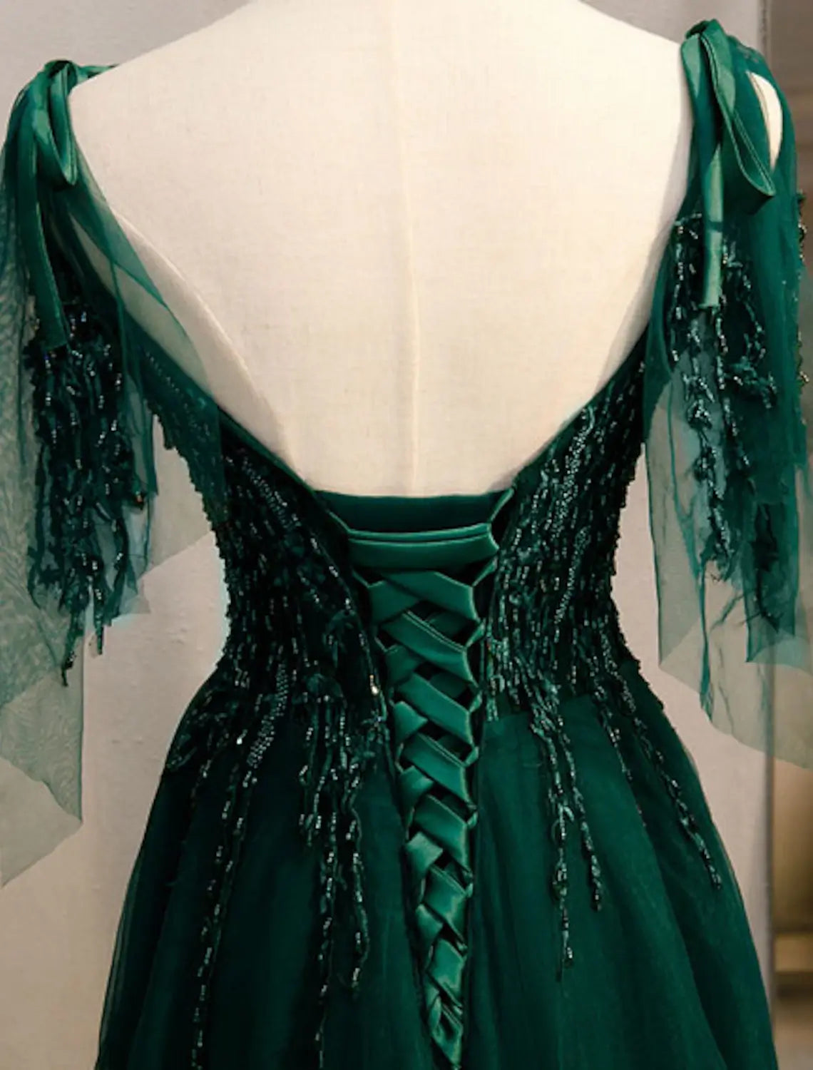 A-Line Party Dress Elegant Engagement Formal Evening Birthday Dress Spaghetti Strap Sleeveless Sweep / Brush Train Polyester with Beading Embroidery dress